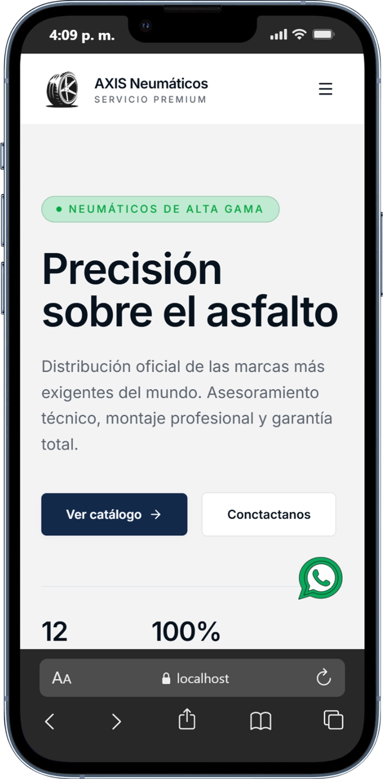 Mockup de catálogo web con productos y filtros